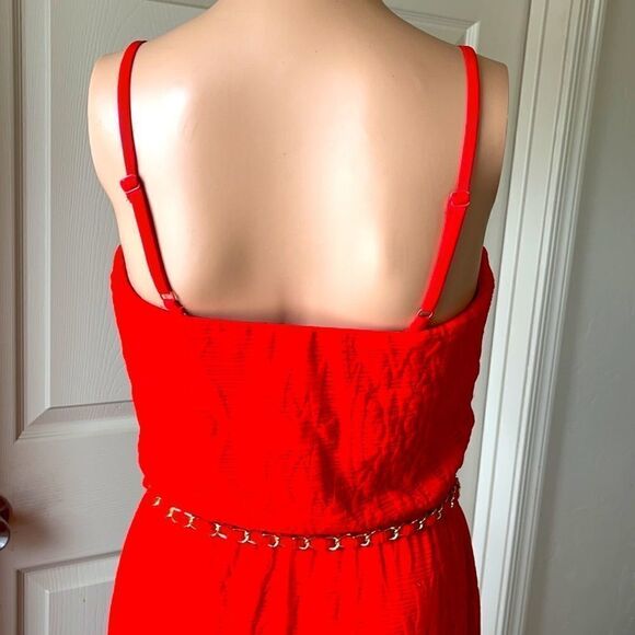 NWT Cache Red Lace Brocade Belted Maxi Dress SMALL - Picture 7 of 16